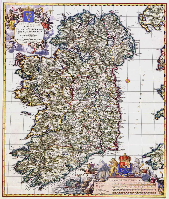 Map of Ireland published by Nicolaes Visscher II about 1689