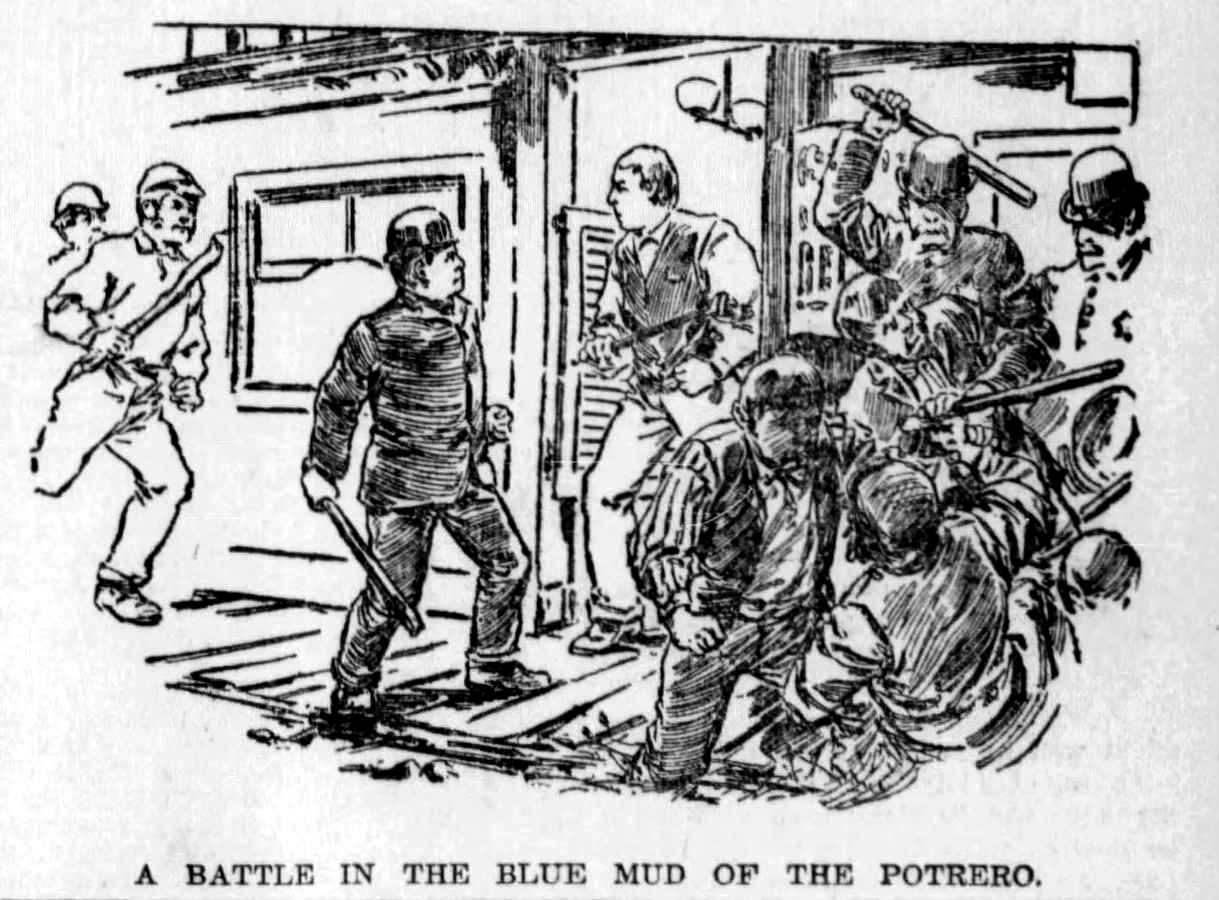 A Battle in the Blue Mud of the Potrero — The Examiner, 28 February 1892.