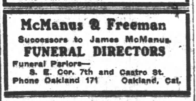 McManus & Freeman — successors to James McManus